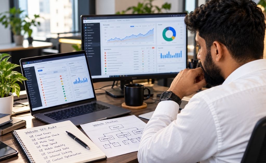 SEO consultant conducting a technical website audit in Chennai