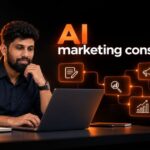 AI marketing consultant in Chennai planning an AI-powered marketing system on a laptop